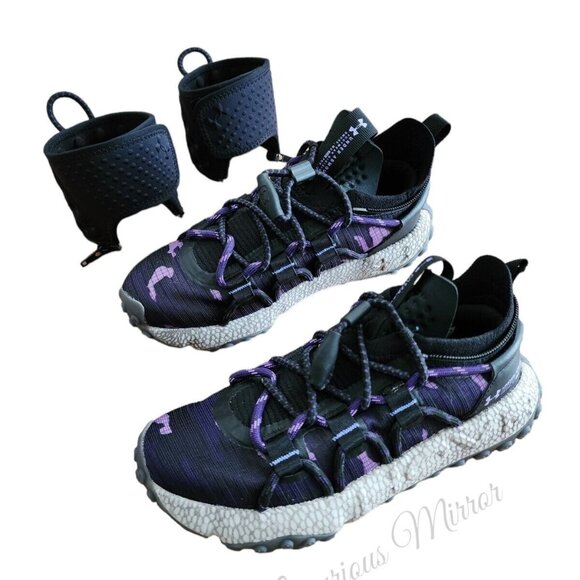 Under Armour Drawcord Fat Tire HOVR Summit Black Purple Boots Unisex Sz 3.5 M/5W - Picture 2 of 11